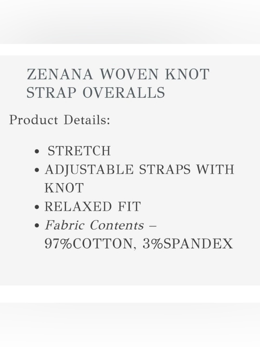 NWT Size Small Zenana Black Woven Knot Strap Wide Leg Overalls/ Jumpsuit - Picture 8 of 11